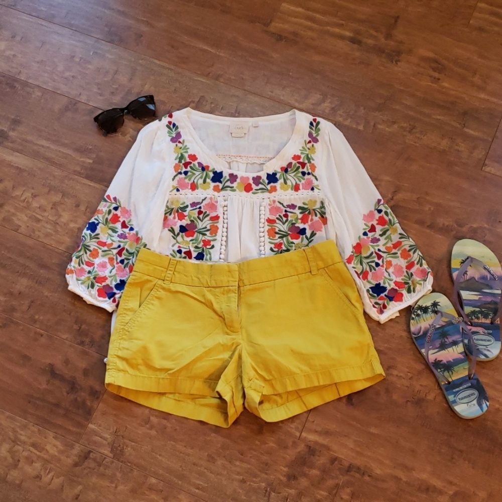 Mustard Yellow J. Crew shorts